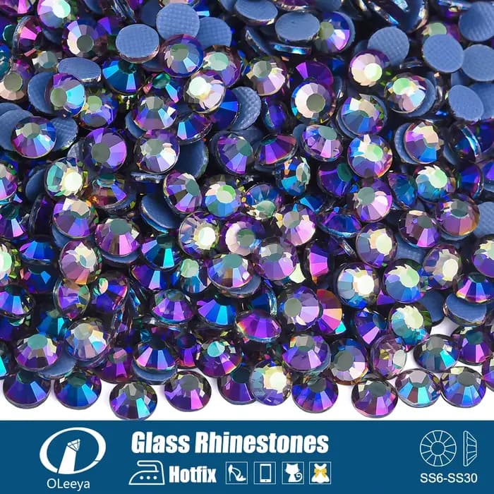 OLeeya-P306 Paradis Brcorporelle Hotfix Verre Strass Clip Flatback Paillettes Strass Charbon pour Vêtements Vêtement Robe De Mariée