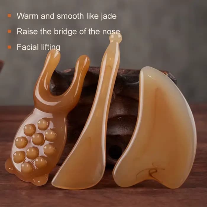 Grattoir nasal pour massage des points d'acupuncture du visage