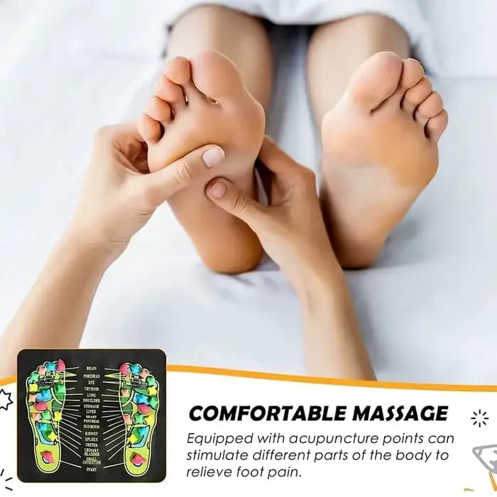 Tapis de massage des pieds de réflexologie avec pierres