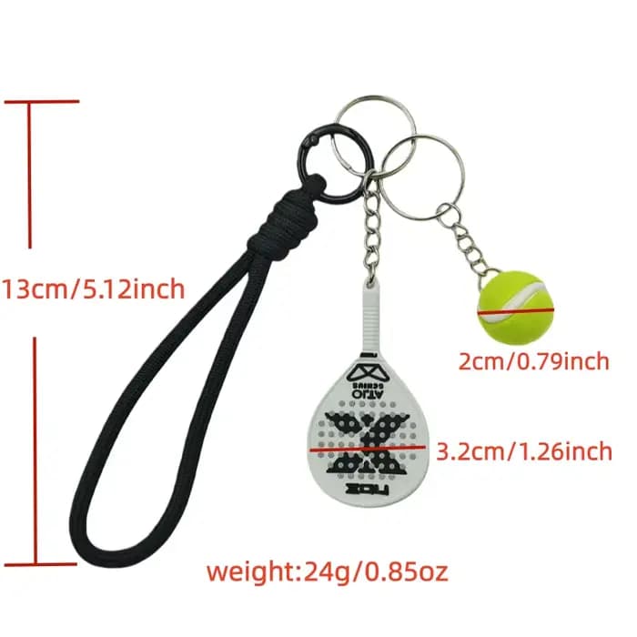 Porte-clés Nox Pickleball, mini raquette et jeu de balles, accessoire de style sportif, cadeau de Noël parfait, difficile pour les amateurs de tennis