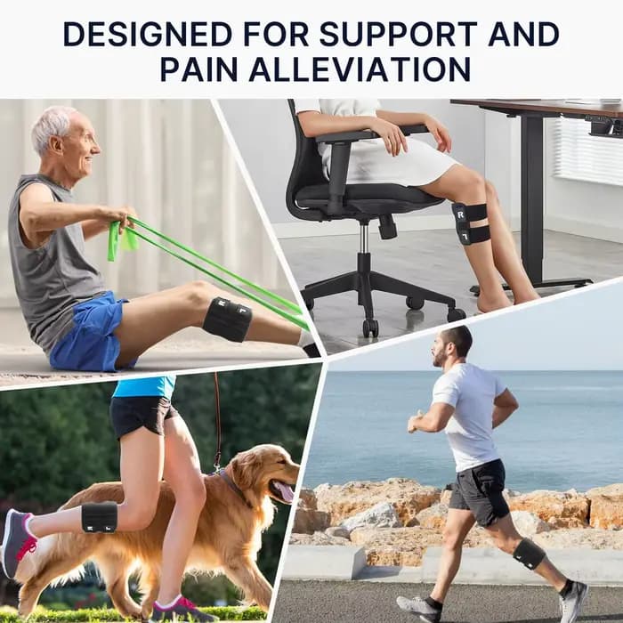 Dispositifs de soulagement de la douleur pour sciatique/patella : – Orthèse nerveuse sciatique avec doubles coussinets