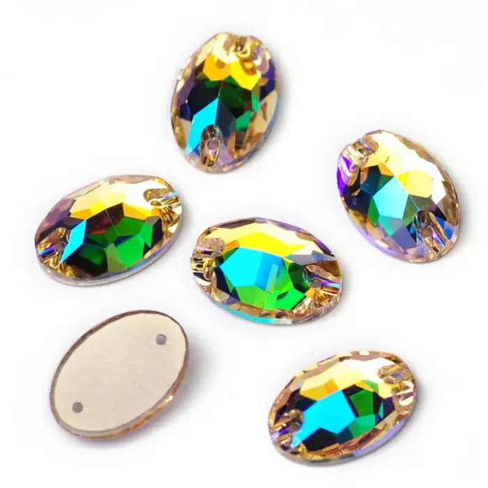 PUBRILEX Paradise Shine Strass à coudre, pierres fantaisie en cristal à dos plat de formes variées pour vêtements, travaux d'aiguille et accessoires DIY