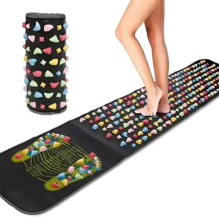 Coussin de massage des pieds haut de gamme avec plaque de pression des doigts et route de pierre douce d'imitation