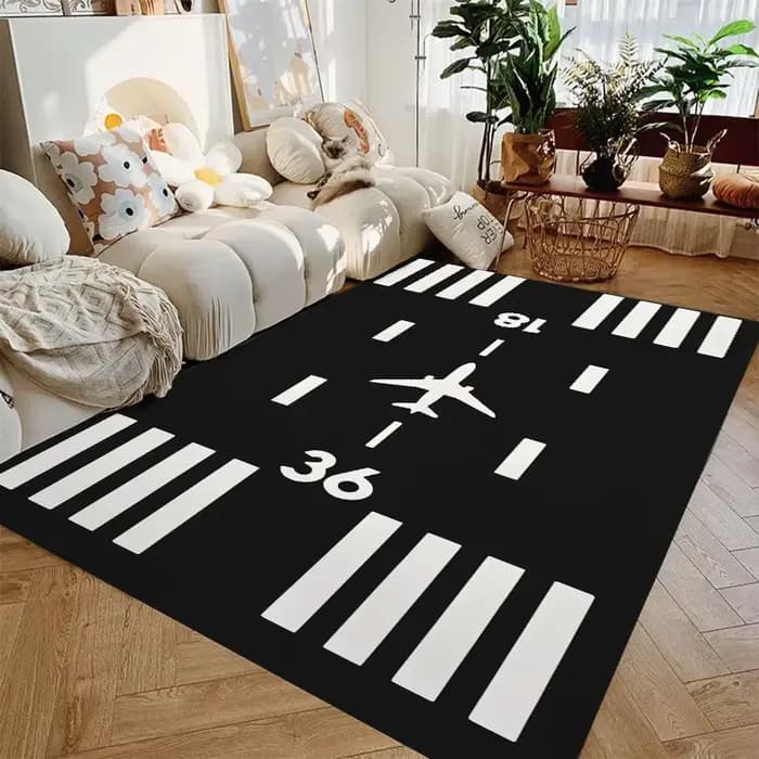Tapis d'aéroport, Tapis de piste d'atterrissage, Tapis de salon, Tapis de sol antidérapant, Tapis de zone, Tapis de chambre, Cadeau pour