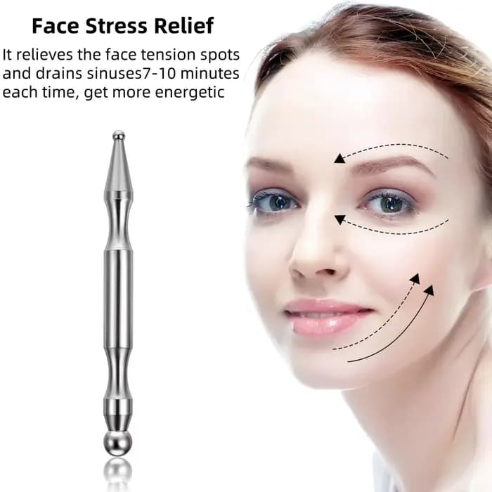 Stylo de massage double tête en acier inoxydable