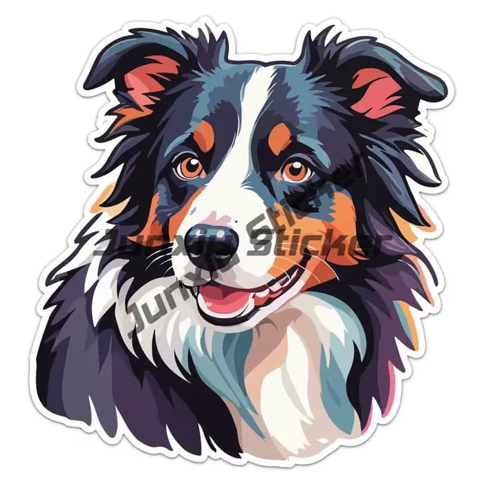 Dessin animé souriant Border Collie chien chiot Doggie autocollant drôle patron Border Collie chien vinyle décalcomanie décoration autocollant accessoires