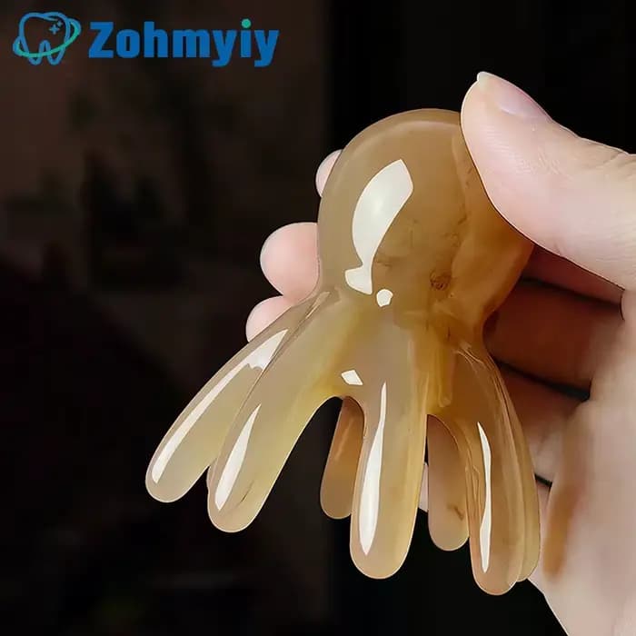 Lot de 2 peignes en résine en forme de pieuvre pour massage de la tête