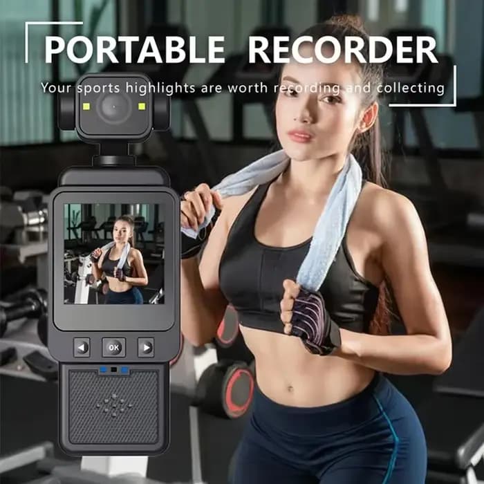 Pour Xiaomi caméra de sport portable avec objectif rotatif à 180 degrés 4K HD sans fil Wifi enregistreur vidéo caméra de lumière de remplissage intégrée