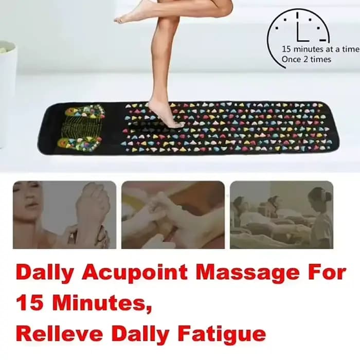 Tapis de massage des pieds de réflexologie avec pierres
