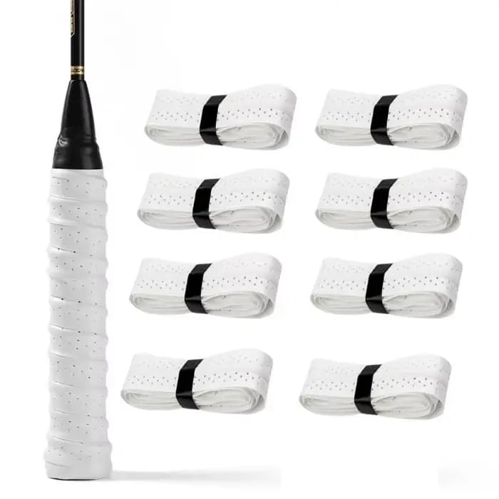 R6FE 8PCS BADMINTONS RACKETS GRIP Tennis Grip Head Overgrips Sport Tape Antislip Skidproof Sweat Bands Grip Facile à utiliser