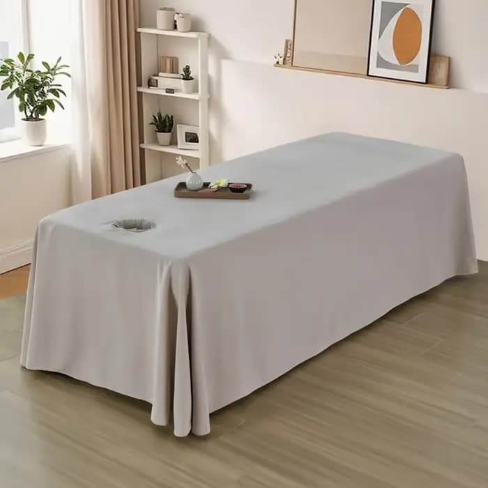 Lit SPA couverture complète jupe blanche pour Salon de beauté Table de Massage drap couvre-lit