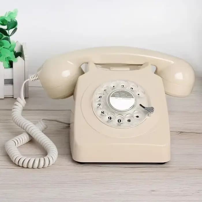 Téléphone fixe filaire de Style Vintage, téléphone domestique rétro à cadran rotatif à l'ancienne avec sonnerie mécanique et électronique