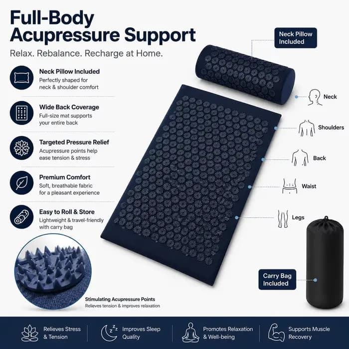 Tapis de massage Shiatsu à picots pour acupression