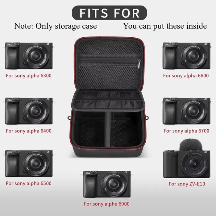 Étui de rangement pour appareil photo numérique sans miroir Sony Alpha ZV-E10 Alpha a6400/ a6700/ a6100/ a6000/ a6600/ a6500 (sac uniquement)