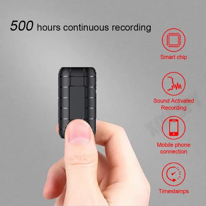 Mini enregistreur à commande vocale 500 heures, dispositif d'enregistrement numérique, dictaphone sonore professionnel, micro enregistrement audio, portable, petit