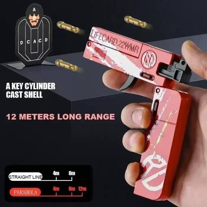 Pistolet jouet pliable en alliage métallique, lanceur de balles souples, modèle de simulation pour collection d'adultes, jeu en extérieur