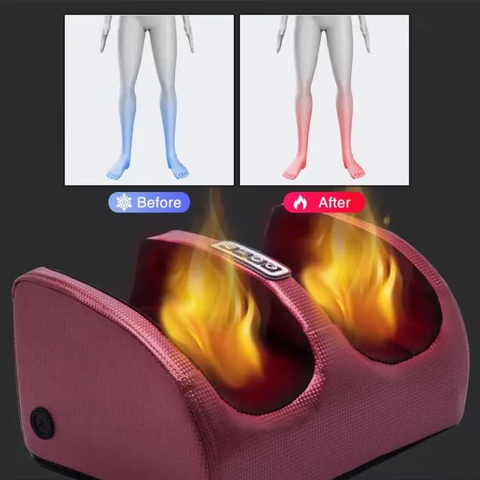 Masseur de pieds électrique Shiatsu pétrissage des tissus profonds détendre rouleau chauffant soulagement de la douleur des mollets Fatigue Muscles vibrateur Machine santé