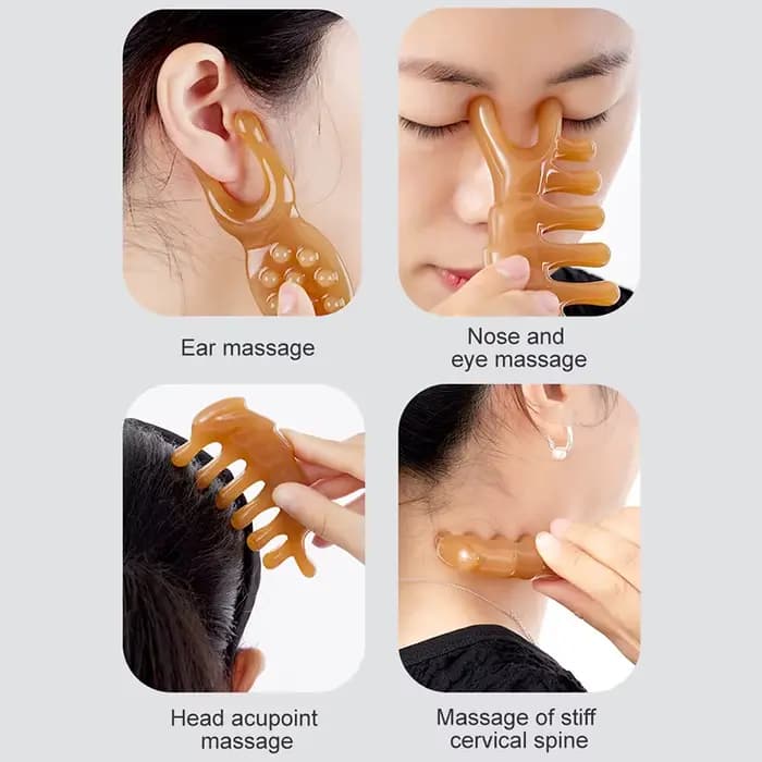 Grattoir nasal pour massage des points d'acupuncture du visage