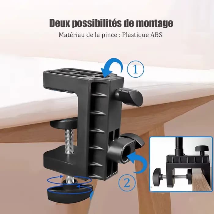 BFOLLOW bras de flèche support de prise de vue aérienne support de pince de bureau pour téléphone portable support de tablette caméra magnétique haut vers le bas vidéo