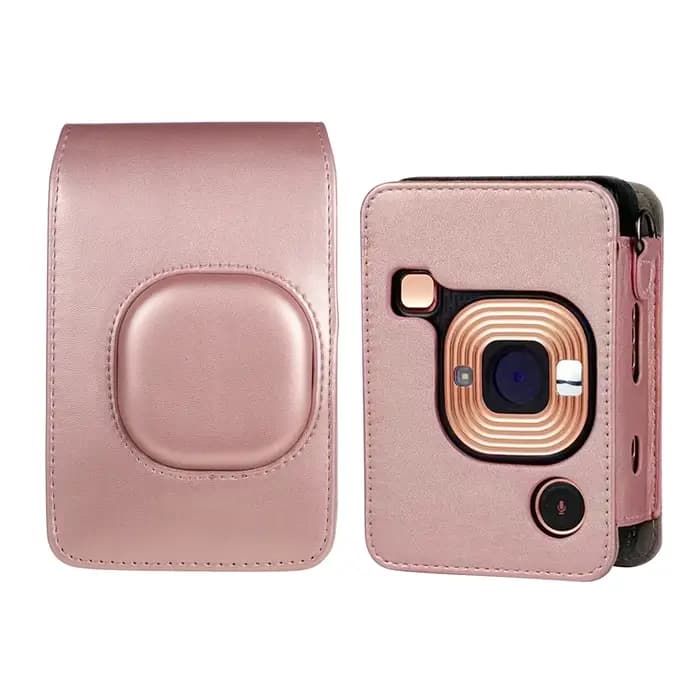 Étui pour appareil photo instantané de taille compacte, sac en cuir PU avec bandoulière, Compatible avec Fujifilm Fuji Instax mini LiPlay