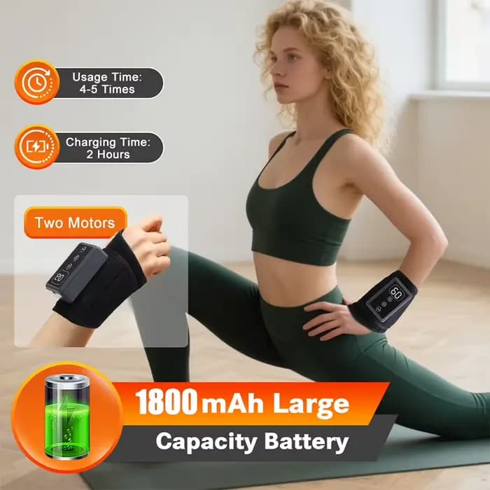 Enveloppement de poignet de main de chaleur et de massage rechargeables, dispositif de thérapie sans fil pour le soulagement du canal carpien
