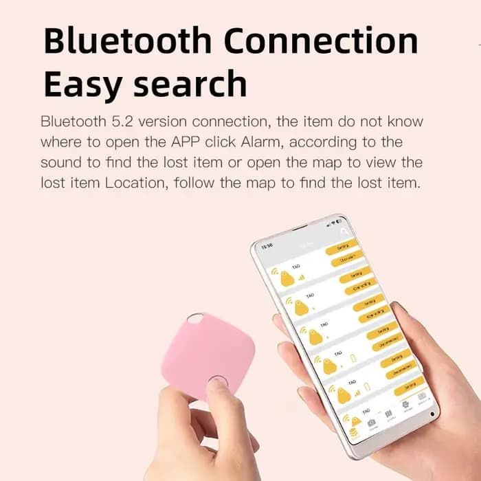 Traceur Bluetooth 5.0 HOMEFISH Mini Anti-Perte Dispositif de Suivi Rond pour Animaux de Compagnie, Enfants, Sac, Portefeuille, Localisateur Intelligent