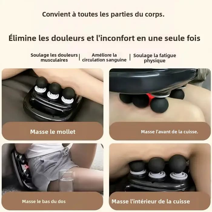 Pistolet de massage à 6 têtes avec écran numérique