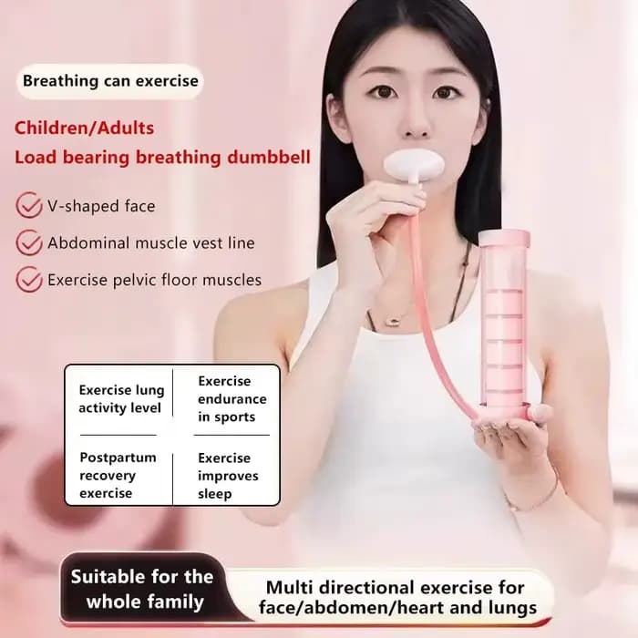 1 ensemble dispositif d'exercice respiratoire entraîneur de muscles abdominaux haltère de respiration profonde hommes