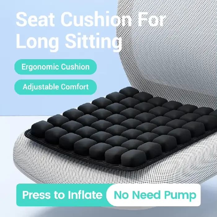 Coussin de siège ergonomique 3D gonflable réglable anti-pression pour chaise de bureau ou de voiture
