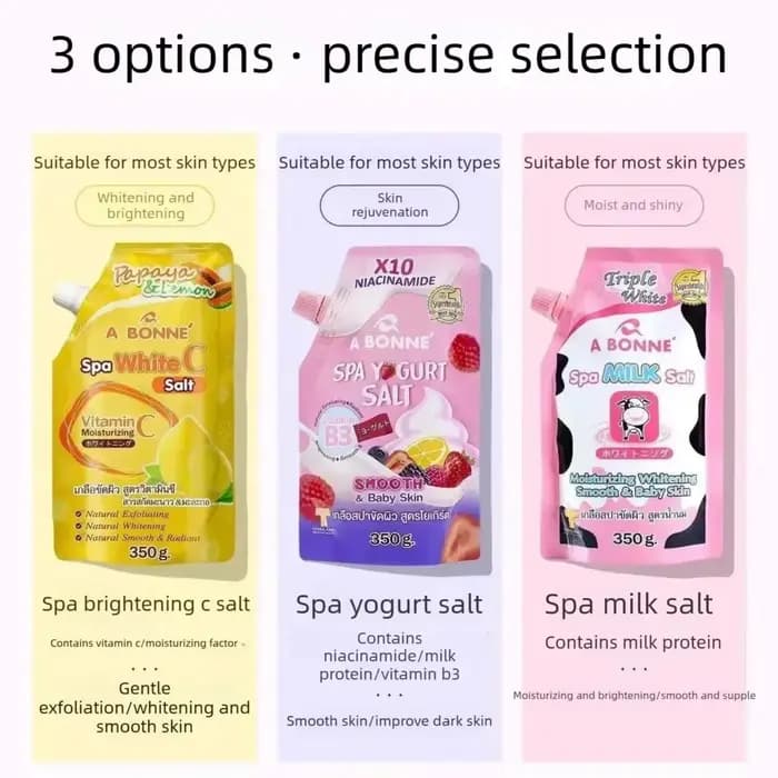 Sels de bain thaïlandais A BONNE SPA au lait / citron VC / saveur yaourt aux fruits