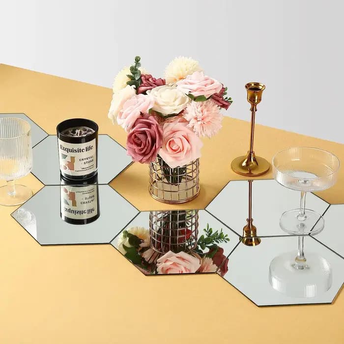 Autocollant mural miroir hexagonal 3D, plusieurs tailles, bricolage, arrière-plan de télévision, salon, décoration murale, chambre à coucher, salle de bains, décoration de la maison