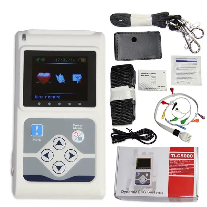 Contec TLC5000 12 canaux ECG dynamique Holter testeur de fréquence cardiaque portable 24 heures surveillance