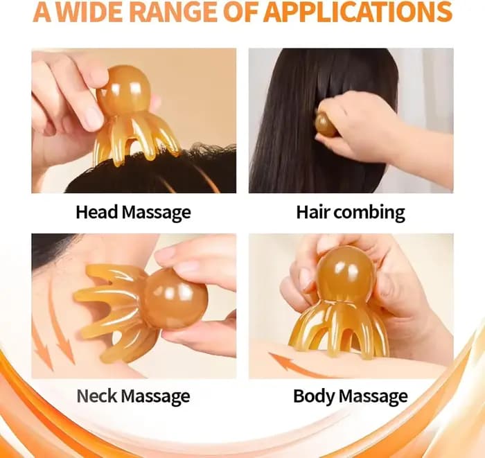 Tête de poulpe ergonomique en résine Gua Sha