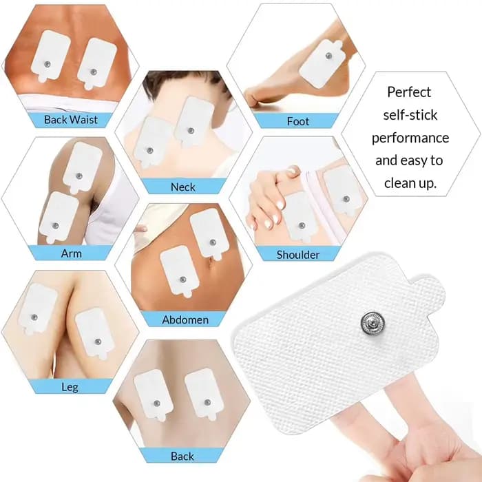 Électrodes en gel TENS auto-adhésives en tissu non tissé pour machine de massage corporel relaxant
