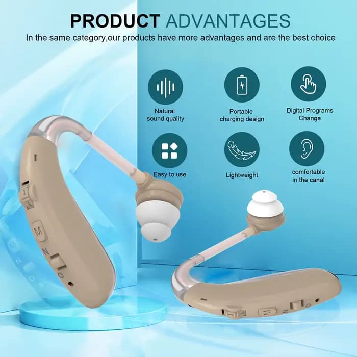 Nouvel appareil auditif rechargeable BTE 2026 pour malentendants, mini amplificateur sonore sans fil, aides auditives invisibles, écouteurs