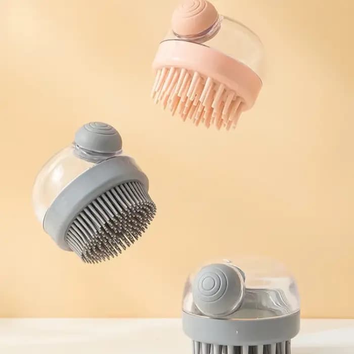 Brosse de massage en silicone pour le cuir chevelu