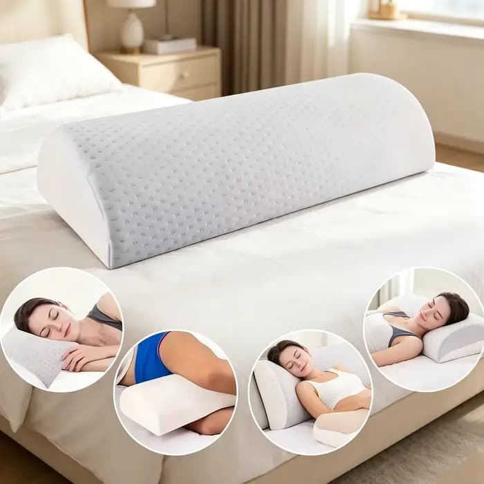 Coussin de soutien en mousse à mémoire de forme demi-lune multifonctionnel pour les jambes