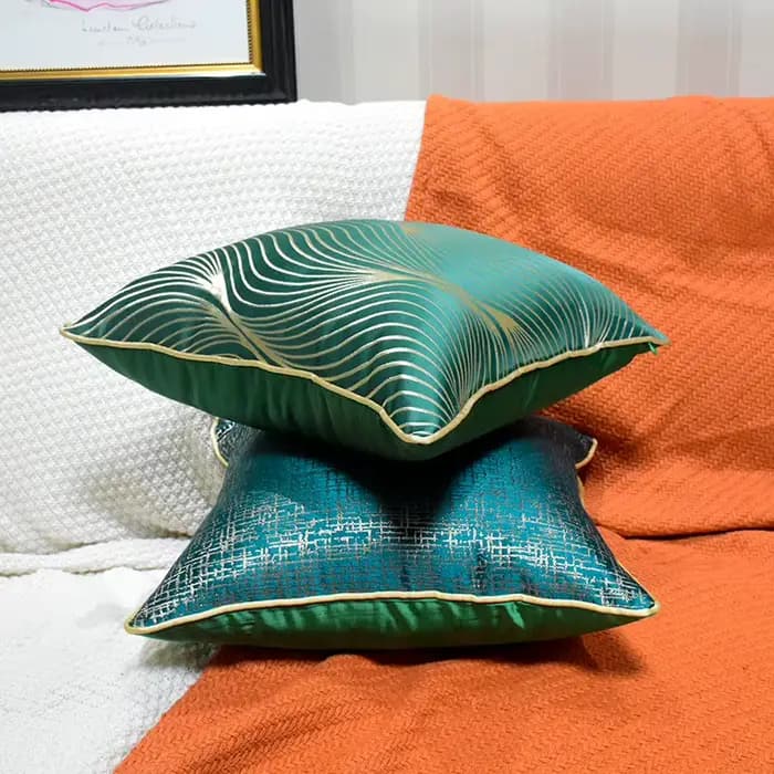 Housse de coussin jacquard bleu-vert haute précision, moderne et luxueuse, pour canapé, décoration de salon, 50x50cm, 40x60cm, pour la maison
