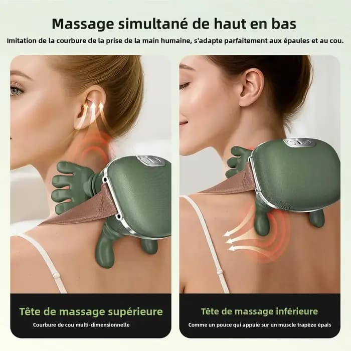 Masseur de cou et d'épaule, pression des doigts, Shiatsu, masseur électrique pour le dos et les épaules, pétrissage du cou, Massage en profondeur, relaxation musculaire