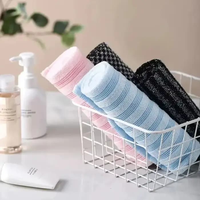 Serviette de bain exfoliante ultra longue pour le dos