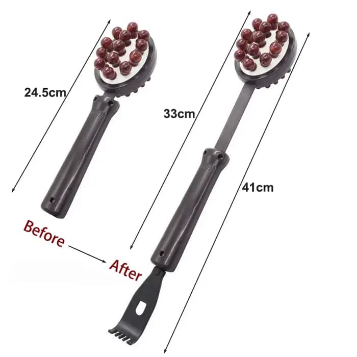 Bâton de massage portable pour dos/cou/jambes – Conception de marteau évolutif avec gratte-dos ergonomique