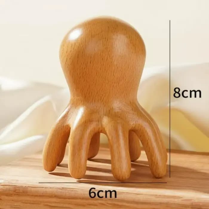 Peigne de massage en bois de santal Octopus pour le grattage des méridiens