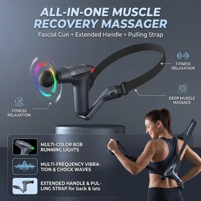 Pistolet de Massage électrique multifonctionnel à longue poignée pour Relaxation musculaire