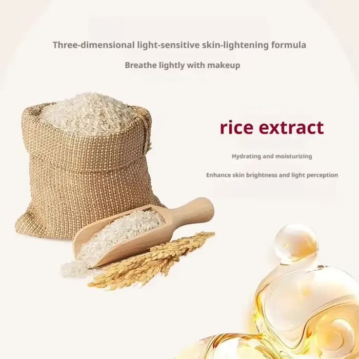 Crème Coréenne à l'Extrait de Riz SPF50+ Hydratante, Améliore le Teint Terne, Unifie et Illumine le Teint, Effet Léger, Correcteur