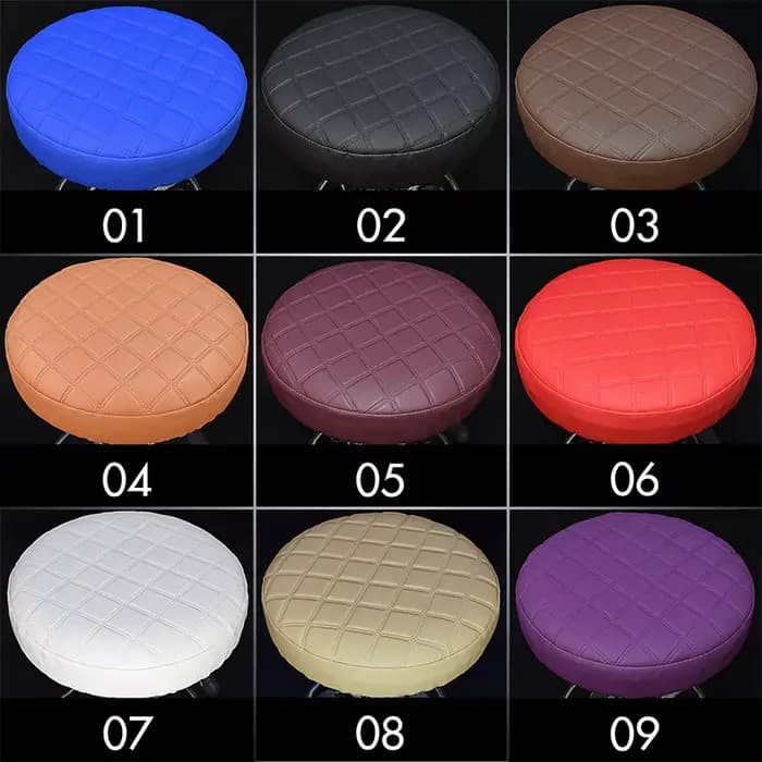 Juste de Protection de Chaise Ronde en Cuir PU, Épaisse et artificiel astique, Imperméable, pour Tabouret de Bar, Petit Coussin de Siège