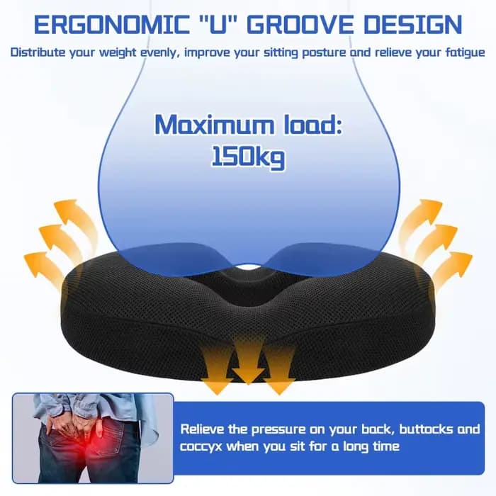 Coussin de siège en forme de donut pour hémorroïdes