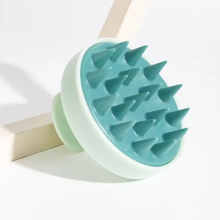Masseur de cuir chevelu et brosse à shampooing 2-en-1 en silicone - Stimulateur de croissance capillaire indolore pour