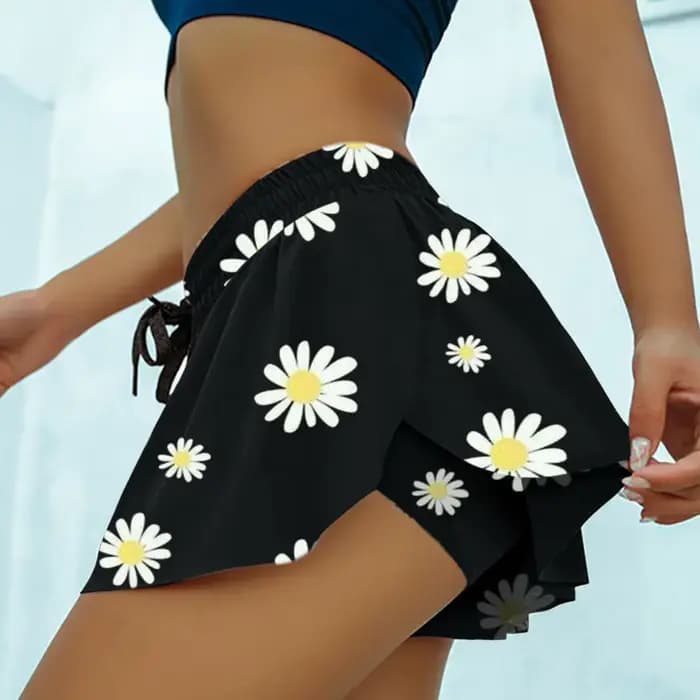 Jupe de sport pour femme, imprimé papillon, jupe courte intérieure, taille haute élastique, mini hakama de golf, été