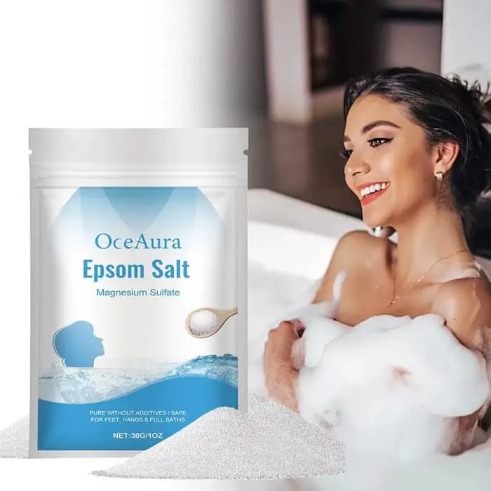 Epsom sel magnésium sulfate hydratant exfoliant pur naturel pieds mains bain corps Relaxation soulagement musculaire détox soins de la peau