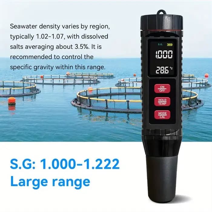 Testeur de qualité de l'eau 7 en 1 TDS/EC/SAL/S.G/Temp/PH/ORP/SG pour laboratoire, piscines, aquariums, tests d'eau potable